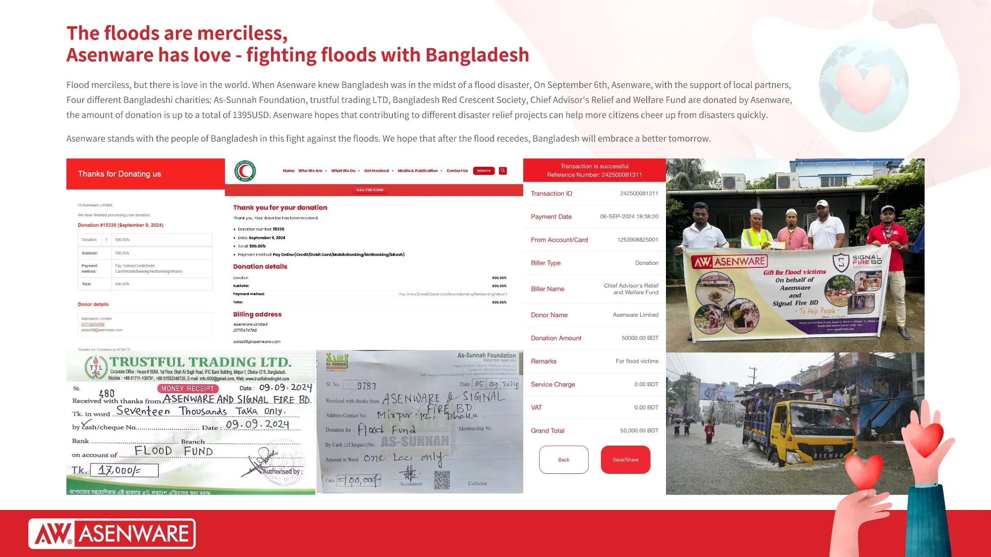 The floods are merciless, Asenware has love - fighting floods with Bangladesh